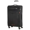 A black American Tourister suitcase with a retractable handle and wheels, shown against a white background. Produktbild-Vorschau