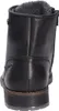 Rear view of a black leather boot with a fur lining. Produktbild-Vorschau