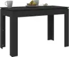 A black dining table with two cups and a plate of fruit on top. Náhled obrázku produktu