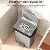 HOMCOM Mülleimer 20 L Treteimer mit Softclose-Deckel, Produktbild-Vorschau 4