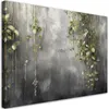 Leinwandbild Beton Natur Blätter 90x60 Feeby Grau bild für Produktbild-Vorschau 1
