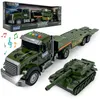 Großer Militär Transporter mit Panzer – Armee Spielzeug mit Produktbild-Vorschau 1