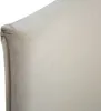 Close-up of the corner of a gray upholstered bed frame. Voir les images du produit