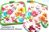 Topflappen 1 paar grüne 20 x 20 cm mit Blumenmotiven + 1 Produktbild-Vorschau 3