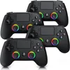Four black game controllers are arranged in a staggered formation against a white background. Produktbild-Vorschau