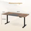 COSTWAY scrivania regolabile in altezza 140 x 70 cm, Anteprima dell’immagine prodotto 3