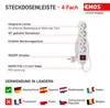 EMOS stekkerdoos met 4 stopcontacten en schakelaar, 150 cm Productafbeelding-voorbeeld 3