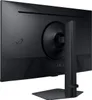 The back of a black computer monitor on a white background. Produktbild-Vorschau