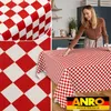 Tischdecke oldscool Karo Rot 160x140cm Schnittkante Produktbild-Vorschau 5