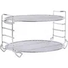A two-tiered stainless steel drying rack for kitchen use. Produktbild-Vorschau