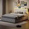 INONEFT Polsterbett 140 x 200 cm, Doppelbett mit LED und Produktbild-Vorschau 5