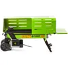 A green electric log splitter is shown against a white background. Náhled obrázku produktu