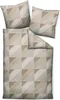 A flat lay of a two-piece bedding set with a geometric pattern. Produktbild-Vorschau