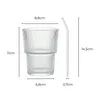 4er Set Geriffelte Trinkgläser 350ml inkl. Glashalme und Produktbild-Vorschau 3