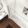 A modern bathroom with a bathtub and shower screen. Produktbild-Vorschau