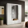 Karl Kleiderschrank 4-türig mit Spiegel 159 cm Weiß Produktbild-Vorschau 6