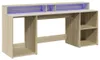 vidaXL LED stůl Sonoma dub 200x55x91 cm materiál na bázi Náhled obrázku produktu 4