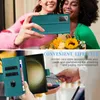 Two women are holding a phone case, and a close-up shows a hand using the phone case to pay with a card. Produktbild-Vorschau