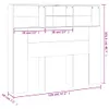 vidaXL Kopfteil mit Ablagen Räuchereiche 120x19x103,5 cm -  Produktbild-Vorschau 14