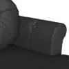 A close-up view of a black leather sofa armrest with tufted detailing. Náhľad obrázku produktu