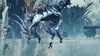 Two people running on a body of water with large, alien-like creatures in the background. Produktbild-Vorschau