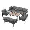 A set of outdoor furniture including a sofa, chairs, and a coffee table, arranged on a white background. Podgląd zdjęcia produktu