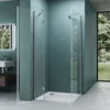 A modern bathroom with a glass shower enclosure and a white shower tray. Produktbild-Vorschau
