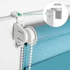 Close-up of a roller blind mechanism and fabric, with an inset showing a measurement detail. Produktbild-Vorschau