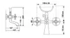 Technical drawing of a faucet with dimensions. Podgląd zdjęcia produktu