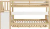 Kinder-Etagenbett mit Rollbett, Stauraumtreppe, Fallschutz, Produktbild-Vorschau 23