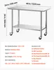 Table en acier inoxydable VEVOR Gastro 1220 x 610 x 864 mm, Voir les images du produit 7