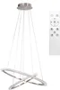 A modern pendant light with two intertwined rings, shown with a remote control. Anteprima dell’immagine prodotto