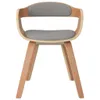 vidaXL Jedálenská stolička Taupe Bent Wood and Fabric Náhľad obrázku produktu 3