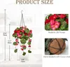 Umělá závěsná pelargonie 70 cm se závěsným košem středně Náhled obrázku produktu 2