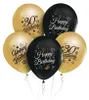 30. GEBURTSTAG Happy Birthday Ballons Schwarz Gold x5 Produktbild-Vorschau 1