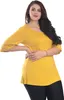 Damen Tunika T-Shirt mit 3/4 Ärmeln, Rundhalsausschnitt – Produktbild-Vorschau 2