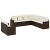 vidaXL 9-tlg. Garten-Sofagarnitur mit Kissen Braun Poly Produktbild-Vorschau 1
