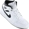 A single white and black Nike Air Jordan 1 Mid sneaker is shown against a white background. Anteprima dell’immagine prodotto