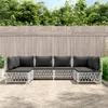 vidaXL 6-tlg. Garten-Lounge-Set mit Kissen Weiß Stahl -  Produktbild-Vorschau 2