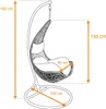 Hängesessel Polyrattan Hängekorb mit Gestell Hängestuhl Produktbild-Vorschau 2