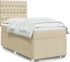 Design Möbel Boxspringbett mit Matratze Creme 100x200 cm Produktbild-Vorschau 1