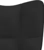 Close-up of a black armchair with visible seams. Voir les images du produit