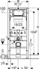 A technical drawing with dimensions and specifications for a plumbing fixture. Produktbild-Vorschau