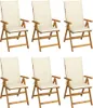 vidaXL Chaises de jardin pliantes 6 pcs. avec coussins en Voir les images du produit 8