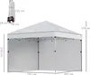 A diagram showing the dimensions of a pop-up tent. The tent is shown in its assembled state, with measurements for height, width, and depth indicated. A smaller diagram shows the tent folded for storage, with dimensions for its folded state. Produktbild-Vorschau
