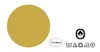 A yellow circle and various care symbols and logos are displayed on a white background. Produktbild-Vorschau