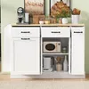 Sideboard Kommode Anrichte mit Mülleimerfach & Gewürzregal, Produktbild-Vorschau 2