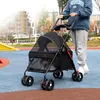 Hundebuggy Klappbar Katzenbuggy mit Federung Leicht Blau Produktbild-Vorschau 3
