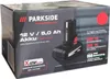 The image shows the retail packaging of a Parkside Performance 12V 5.0 Ah battery. Produktbild-Vorschau