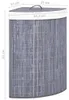 vidaXL Rohový koš na prádlo Bamboo Grey 60 L Náhled obrázku produktu 7